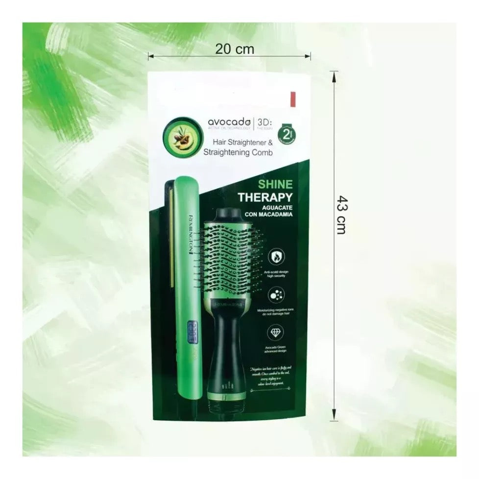 🌟 Combo Plancha + Cepillo Secador  ¡Transforma tu rutina capilar! 🌟